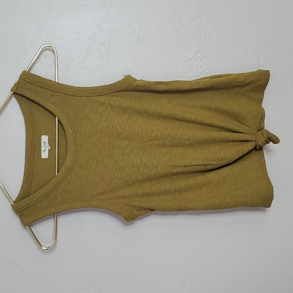 Madewell Audio Knot-Front Tank Top  Size Small in Spiced Olive - Picture 8 of 8